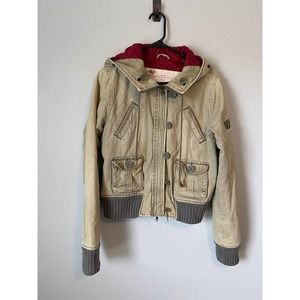 Vintage Abercrombie & Fitch Green Bomber Jacket Size Large